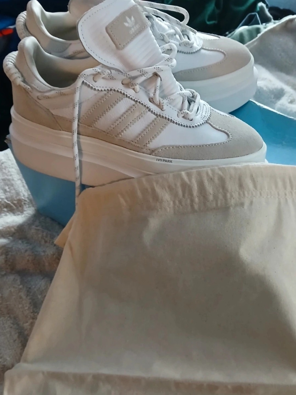 Adidas IVY PARK White and Beige Platform Sneakers